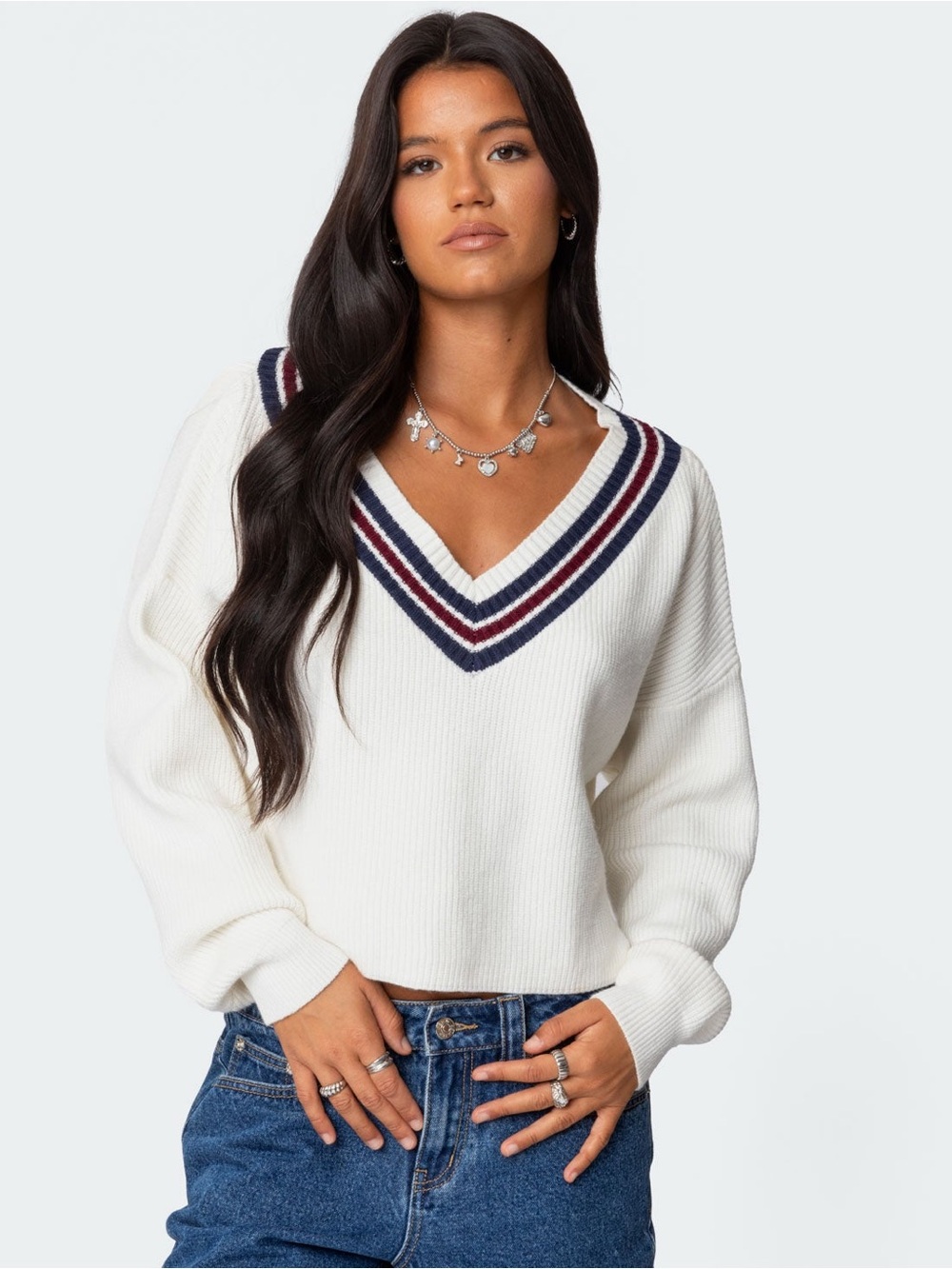 🦢 Edikted | Lauren V Neck Sweater (XS) 🦢